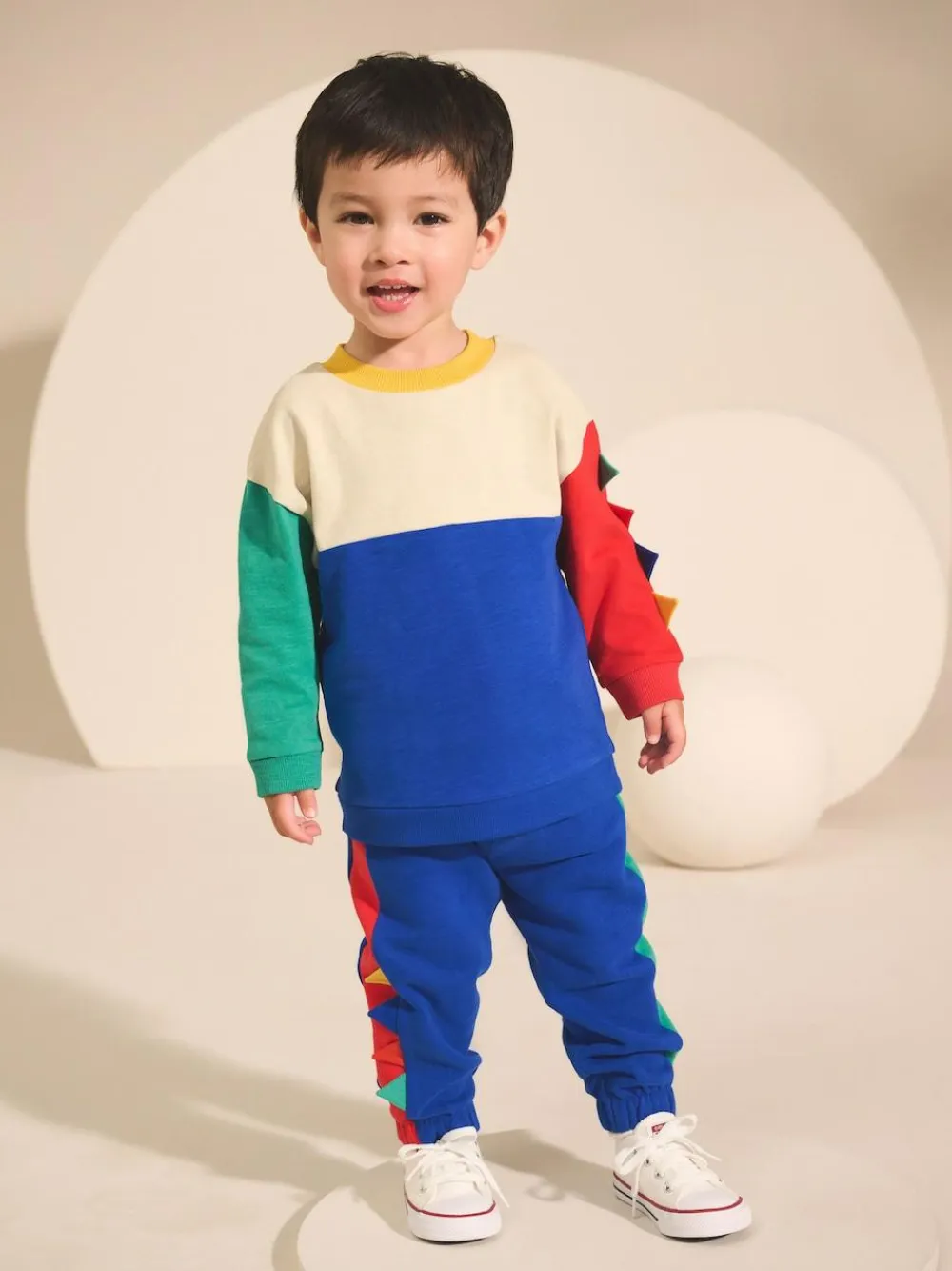 Sale Next Long Sleeve Soft Touch T-Shirt and Joggers Set (3mths-7yrs) Multi Dino Spikes