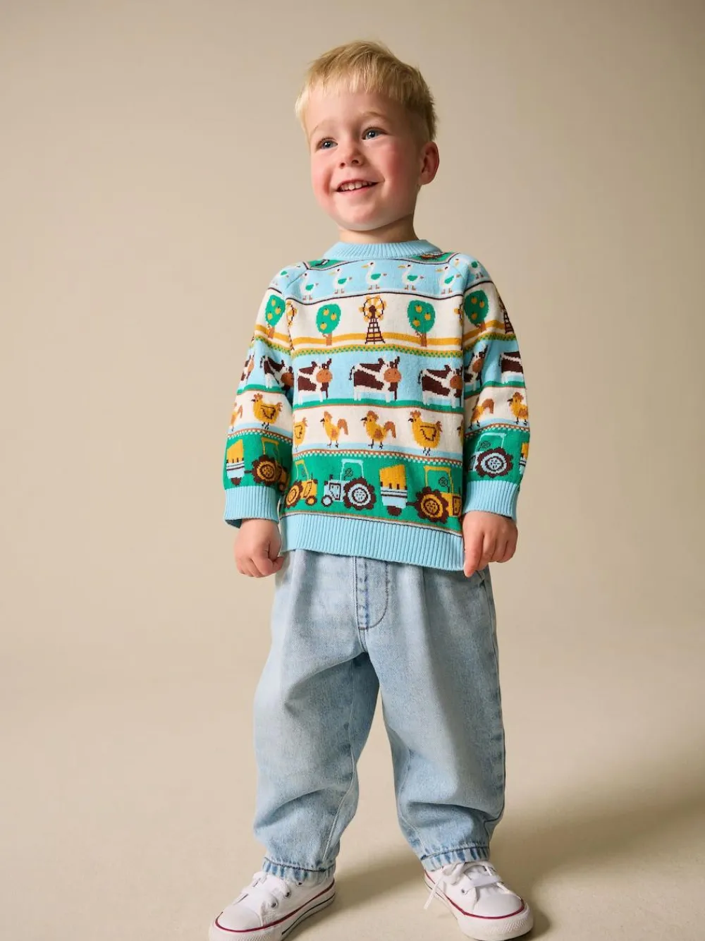 Best Next Multi Fairisle Pattern Character Knitted Crew Neck Jumper (3mths-7yrs)