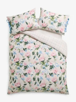 New Next Multi Floral Brushed 100% Cotton Duvet Cover and Pillowcase Set