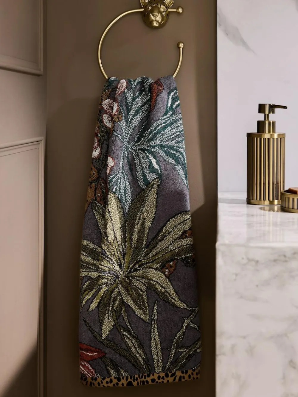 Next Multi Floral Chic Leaf Towel^ Towels & Bathmats