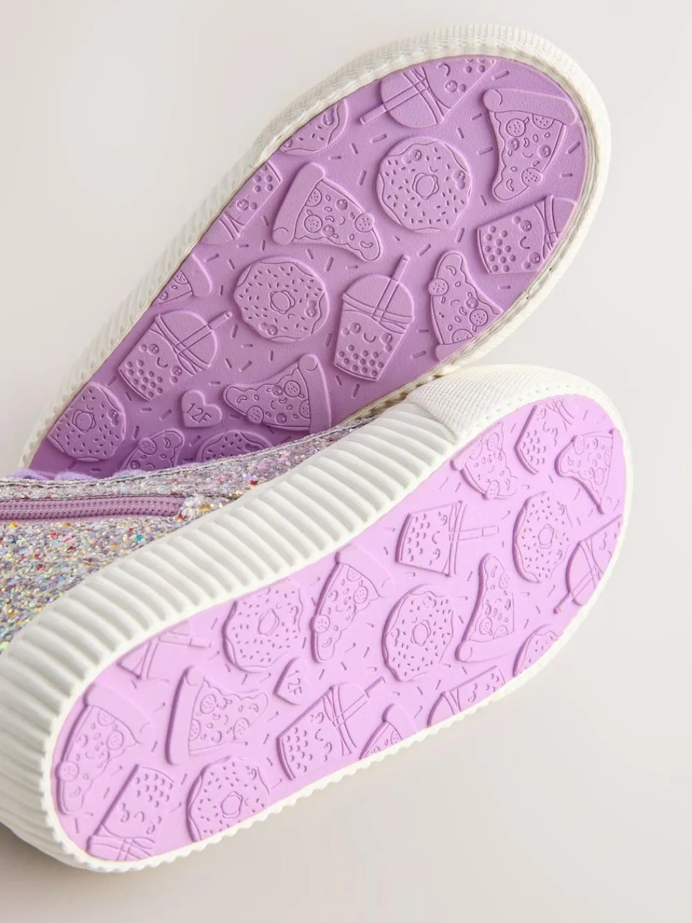 New Next Multi Glitter Standard Fit (F) Lace Up High Top Trainers