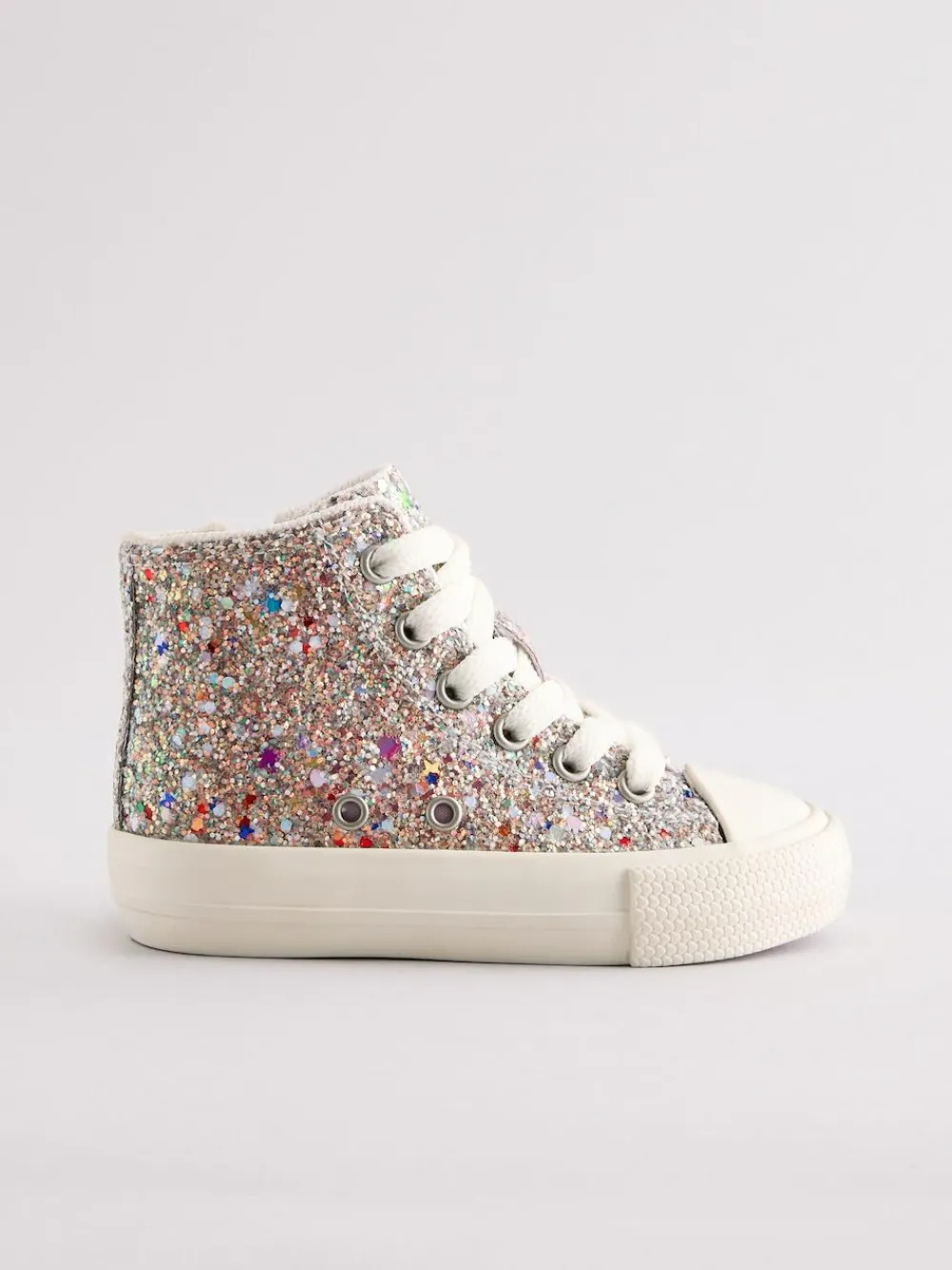 New Next Multi Glitter Standard Fit (F) High Top Trainers