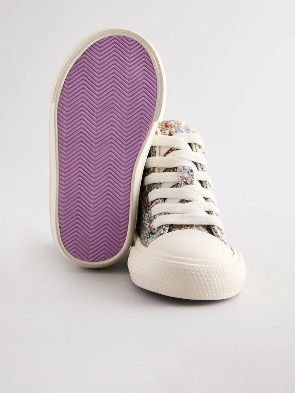 New Next Multi Glitter Standard Fit (F) High Top Trainers