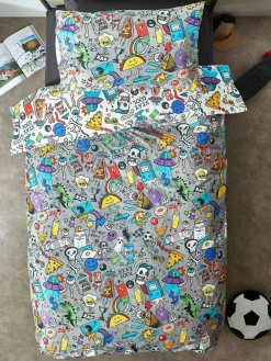 Next Multi Graffiti Doodle Duvet Cover and Pillowcase Set^ Childrens Bedding|Bedsets & Duvet Covers