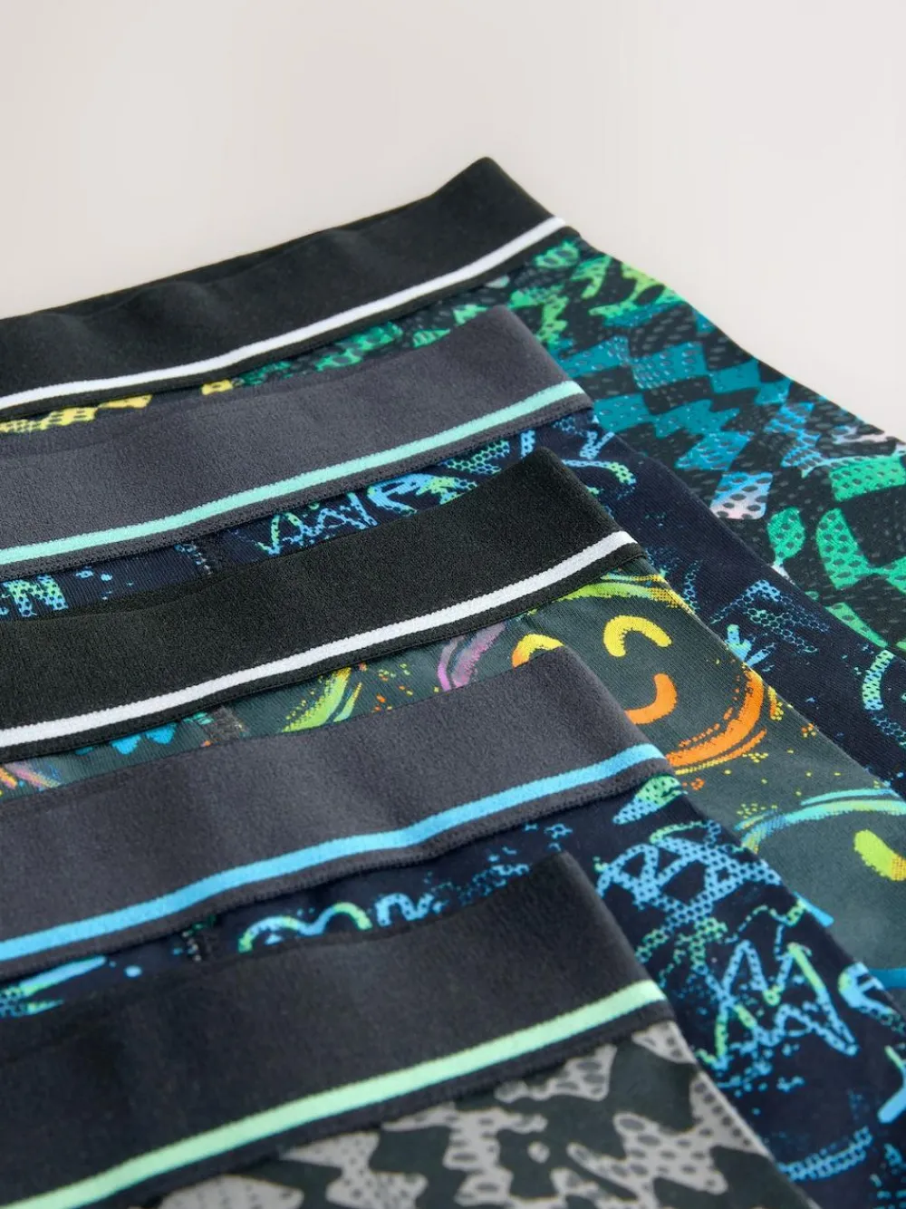 Next Trunks 5 Pack (3-16yrs) Multi Grafitti Print