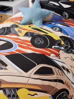 Next Multi Hot Wheels Reversible Polycotton Single Duvet Cover and Pillowcase Set