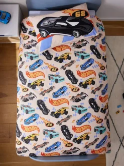 Next Multi Hot Wheels Reversible Polycotton Single Duvet Cover and Pillowcase Set