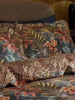 Sale Next Multi Leopard Floral 100% Cotton Reversible Duvet Cover and Pillowcase Set