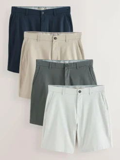 Next Multi Loose Fit Stretch Chino Shorts 4 Pack^ Shorts