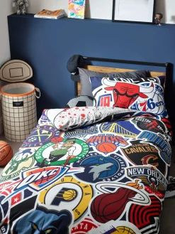 New Next Multi NBA 100% Cotton Single Duvet Cover and Pillowcase Set