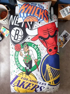 New Next Multi NBA 100% Cotton Single Duvet Cover and Pillowcase Set