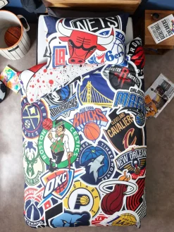 New Next Multi NBA 100% Cotton Single Duvet Cover and Pillowcase Set
