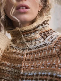 Next Stand Neck Fairisle Pattern Stitch Knitted Jumper^Women Knitwear|Knitwear