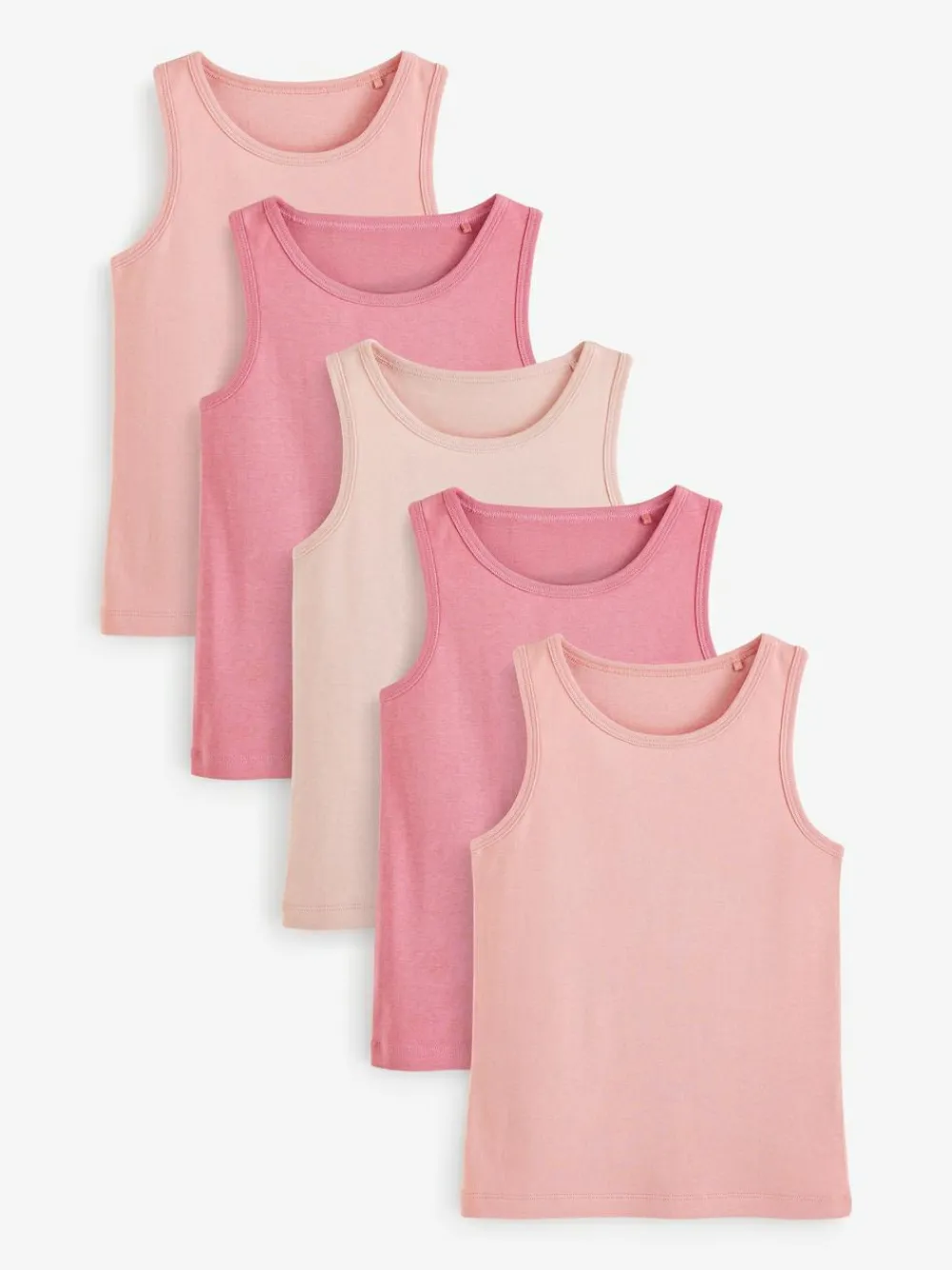 Next Multi Pastel 100% Cotton Vests 5 Pack (1.5-16yrs)^ Underwear|Vests
