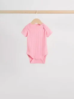 Next Multi Pastel 5 Pack Short Sleeve Baby Bodysuits^ Bodysuits & Vests|Vests