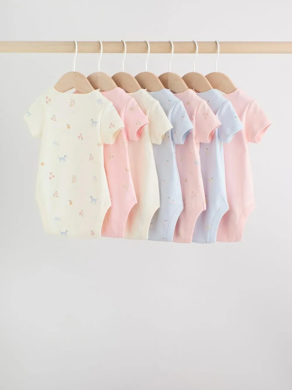 Next Multi Pastel Character 7 Pack Short Sleeve Baby Bodysuits^ Bodysuits & Vests|Vests