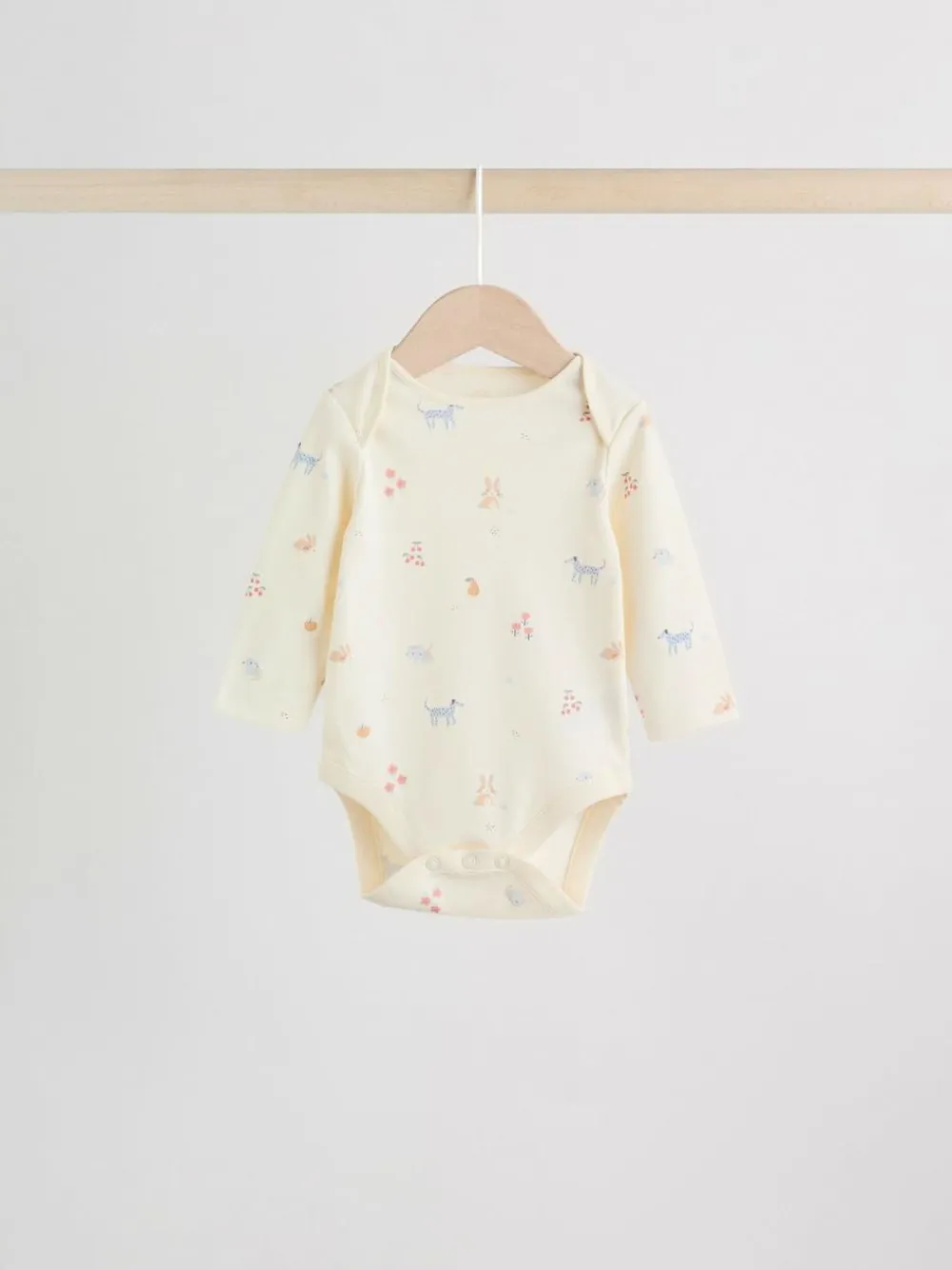 Next Multi Pastel Character 5 Pack Long Sleeve Baby Bodysuits