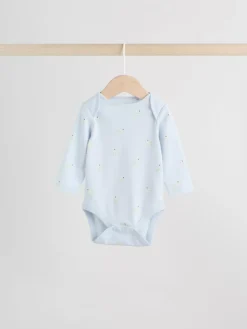 Next Multi Pastel Character 5 Pack Long Sleeve Baby Bodysuits
