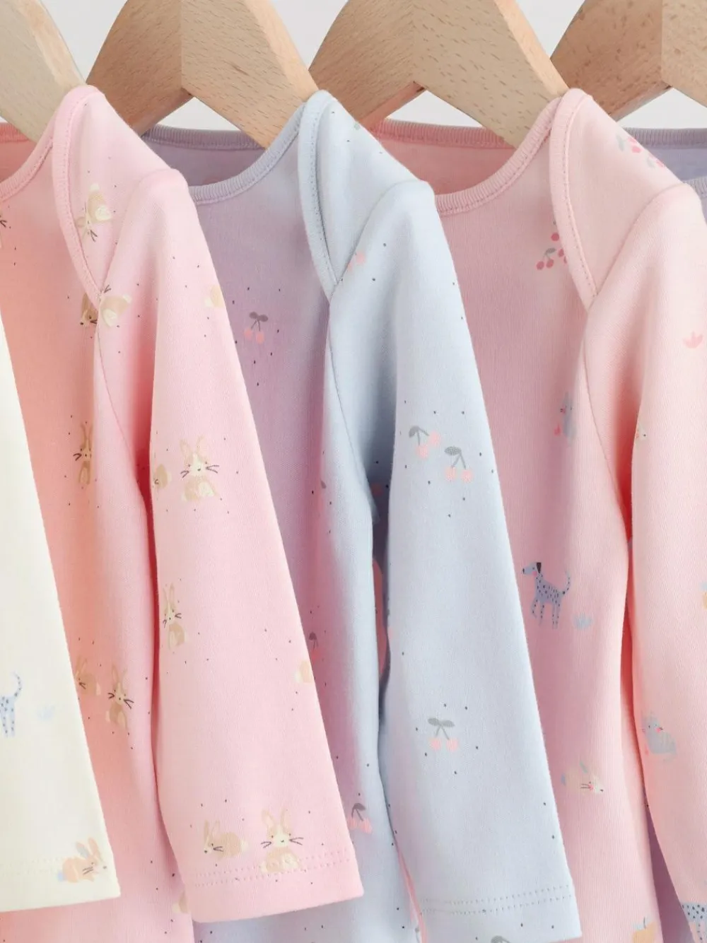 Next Multi Pastel Character 5 Pack Long Sleeve Baby Bodysuits