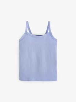 Next Multi Pastel Rib Cami Vest 5 Pack (2-16yrs)
