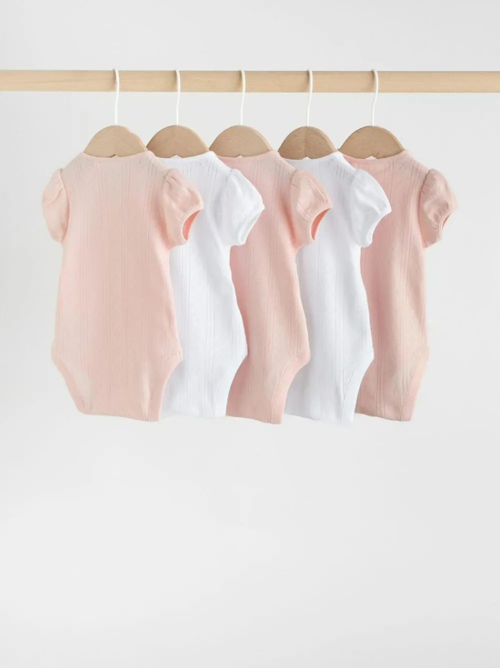 Next Multi Pastel Short Sleeve Pointelle Baby Bodysuits 5 Pack^ Bodysuits & Vests|Vests