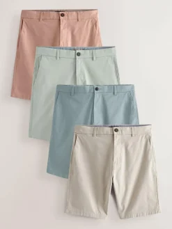 Clearance Next Slim Fit Stretch Chino Shorts 4 Pack Multi Pastel