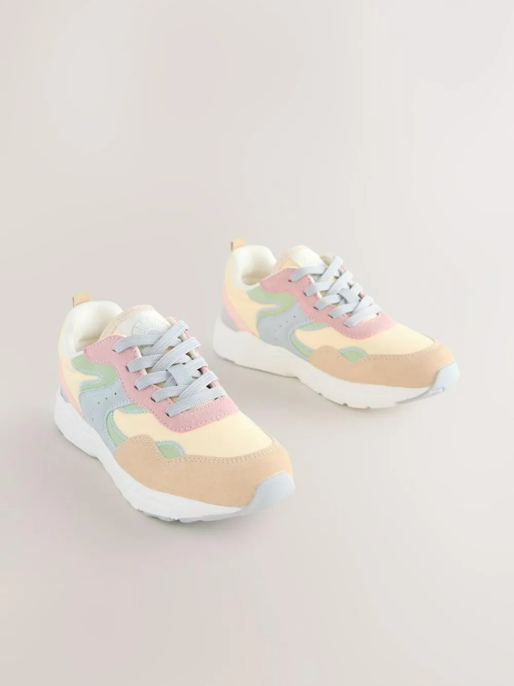 Next Standard Fit (F) Lace-Up Colourblock Trainers^ Sneakers|Boots