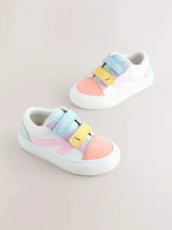 Online Next Wide Fit (G) Touch Fastening Trainers Multi Pastel