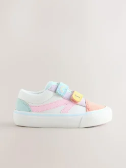 Online Next Wide Fit (G) Touch Fastening Trainers Multi Pastel