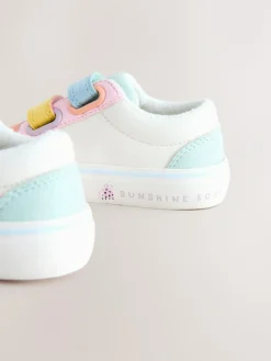 Online Next Wide Fit (G) Touch Fastening Trainers Multi Pastel