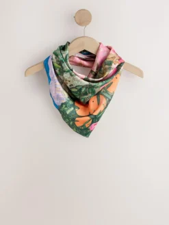 Next Multi Pink Floral Benjamin MacGregor Artist Collaboration Lightweight Square Scarf^Women Hats, Gloves & Scarves|Hats, Gloves & Scarves