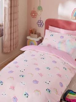 Next Multi Pink Gabby's Dollhouse Rainbow Duvet Cover and Pillowcase Set^ Childrens Bedding