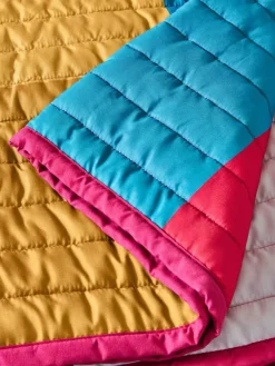 Next Multi Quilted Stripe Bedspread^ Cushions & Throws