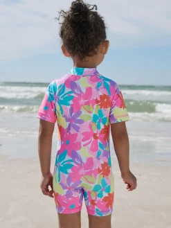 Best Next Multi Rainbow Floral Sunsafe Swimsuit (3mths-10yrs)