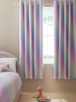 Next Multi Rainbow Ombre Eyelet Blackout Curtains^ Curtains & Blinds