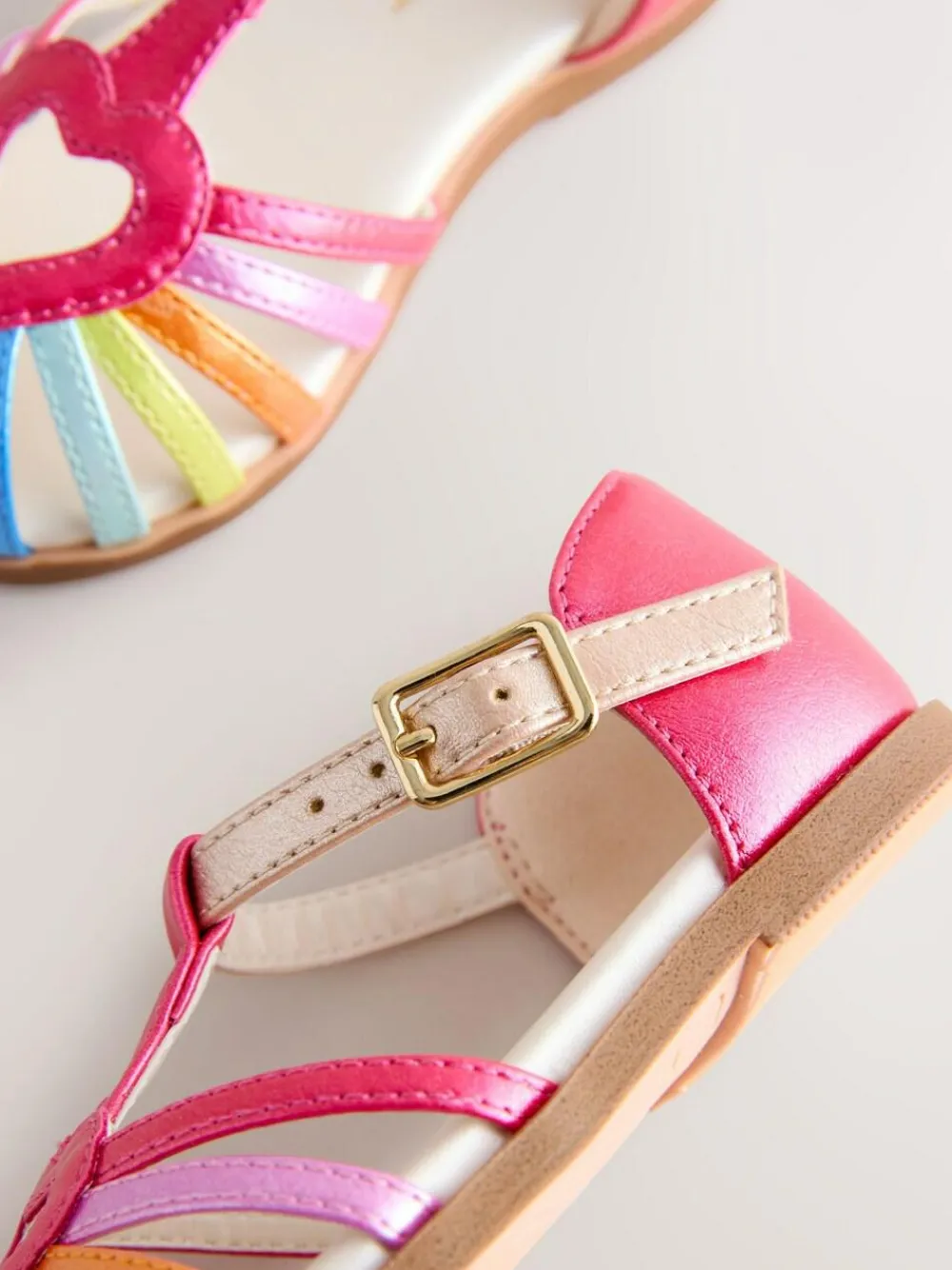Online Next Standard Fit (F) Fisherman Heart Occasion Sandals Multi Rainbow
