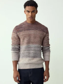 Outlet Next Multi Regular Fit 100% Cotton Ombre Twist Knit Crew Jumper