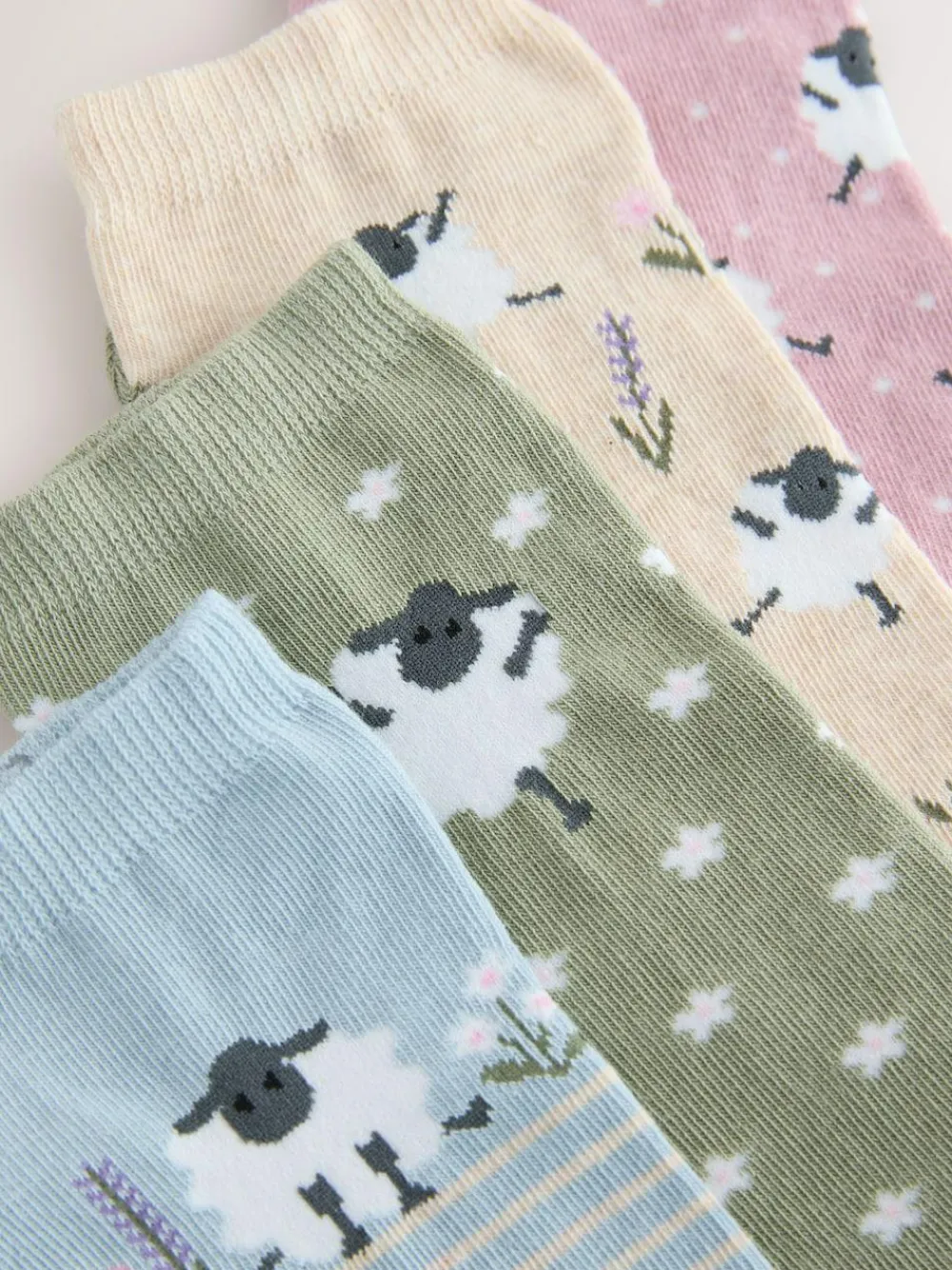 New Next Multi Sheep Print Trainer Socks 4 Pack