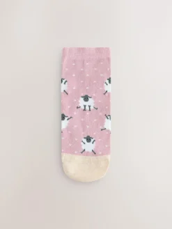 New Next Multi Sheep Print Trainer Socks 4 Pack