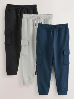 Sale Next Multi Slim Cargo Joggers 3 Pack (3-16yrs)