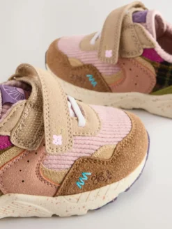 Online Next Standard Fit (F) Elastic Lace Touch Fasten Trainers Multi