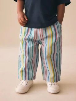 New Next Multi Stripe Printed Pull On Wide Trousers (3mths-7yrs)