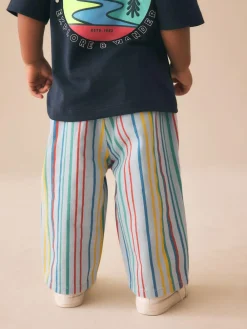New Next Multi Stripe Printed Pull On Wide Trousers (3mths-7yrs)