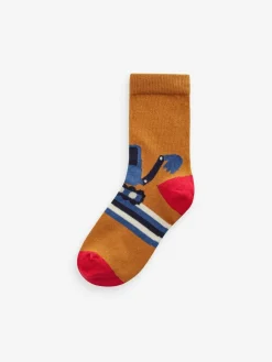 Next Multi Stripe Transport Cotton Rich Socks 7 Pack^BOY Socks & Tights|Socks & Tights