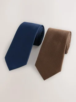 Hot Next Textured Ties 2 Pack Multi