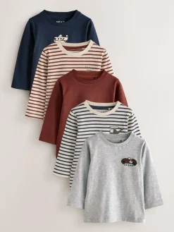 Best Next Long Sleeve T-Shirts 5 Pack (3mths-7yrs) Multi Transport