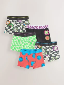 New Next Multicolour Checkerboard Junior Pattern Trunks 5 Pack (1.5-16yrs)