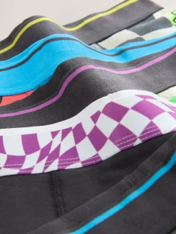 New Next Multicolour Checkerboard Junior Pattern Trunks 5 Pack (1.5-16yrs)