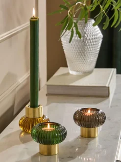 Next Multicolour Cooper Glass Candle Holder Tealight^ Candle Holders & Lanterns