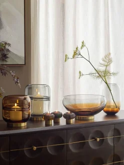 Next Multicolour Cooper Glass Candle Holder Tealight^ Candle Holders & Lanterns